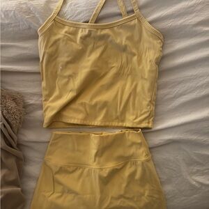 Amazon yellow Two-Piece Workout Set